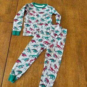 The Children's Place Dinosaur Pajama Set - grey Green and Red Christmas size 2T